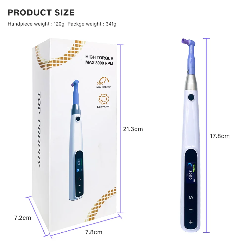 Dental Cordless Polishing Wireless Electric Motor 3000rpm Rechargeable Polishing Instrument With 10 Interchangeable Heads