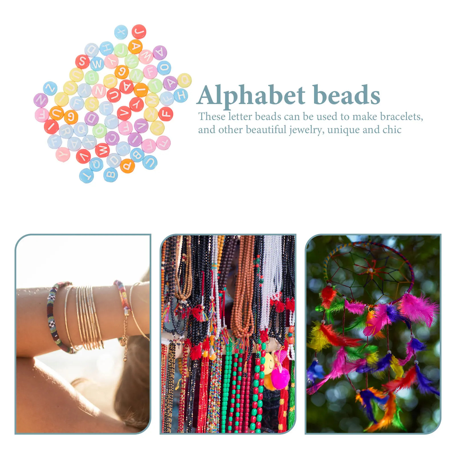 

100 Pcs Colored Letter Beads Accessories Alphabet for Jewelry Making Acrylic Individual