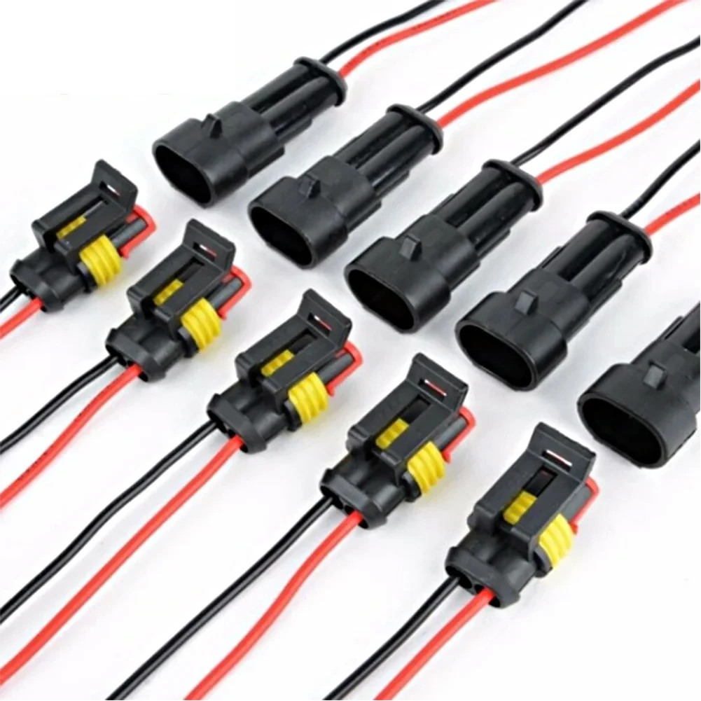 5Sets 2 Pin Way Electrical Wire Connector Automotive Male Female Electrical Connectors Quick Disconnect Wire Connectors