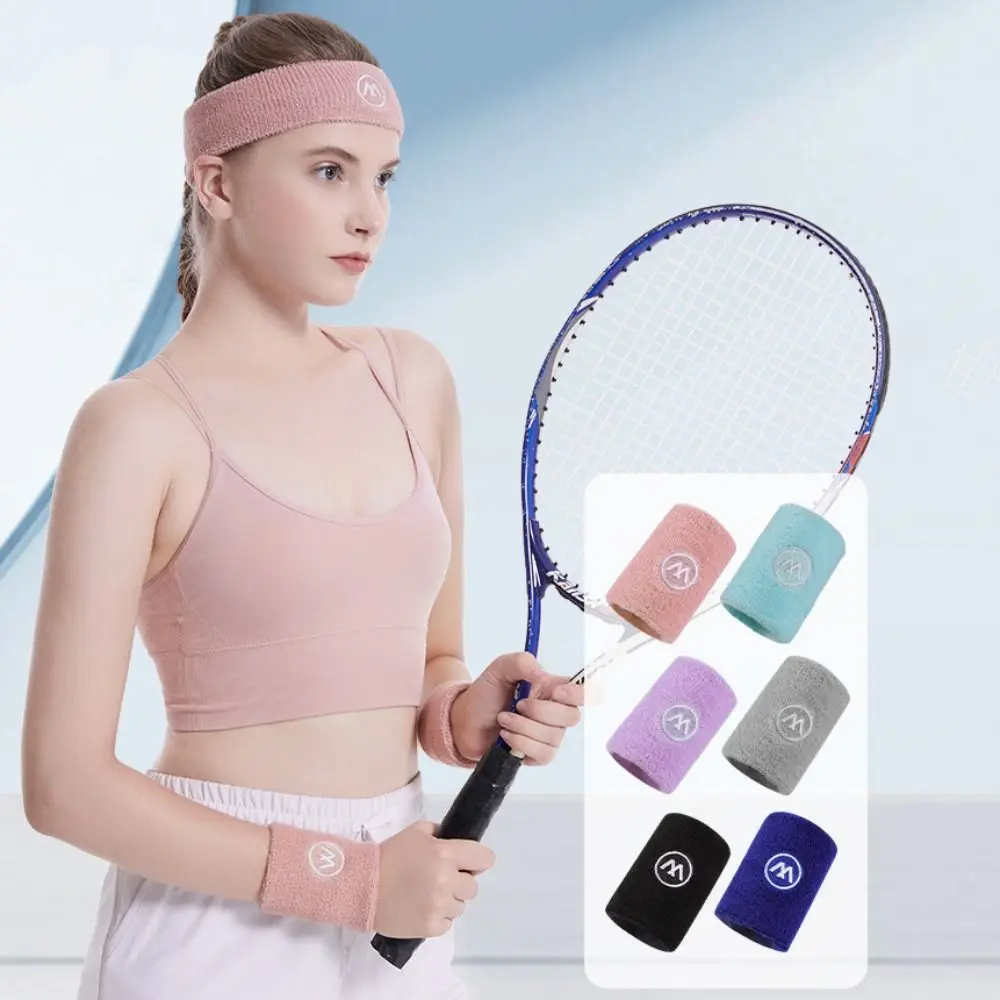 

Wrist Protector Absorb Sweat Towel Sweat Bands Female 6 Colors Tennis Headband Male Adults Sweat Wrist Towel Volleyball
