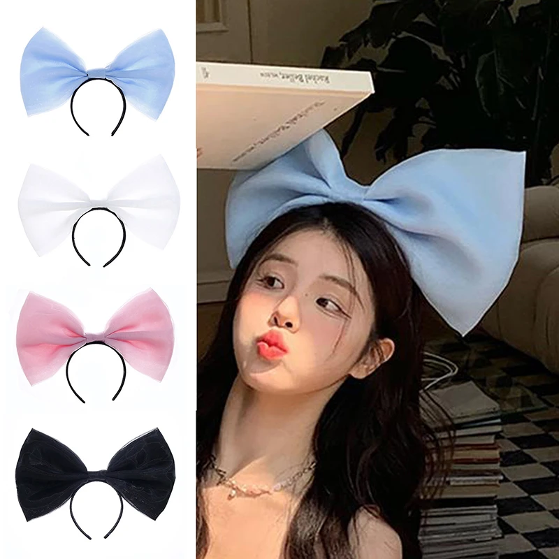 Big Bow Hair Hoop Headband Women Girls Cute Bowknot Accessory Decor Headwear Cosplay Birthday Party Headdress