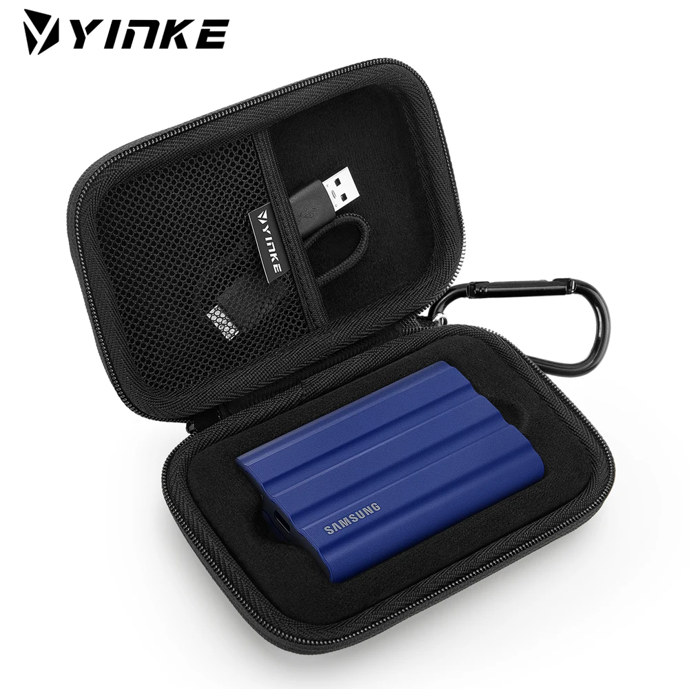 Custodia da trasporto YINKE per Samsung T7/T7 Shield/Touch SSD portatile 1TB 2TB 500GB custodia protettiva da viaggio portatile rigida in EVA