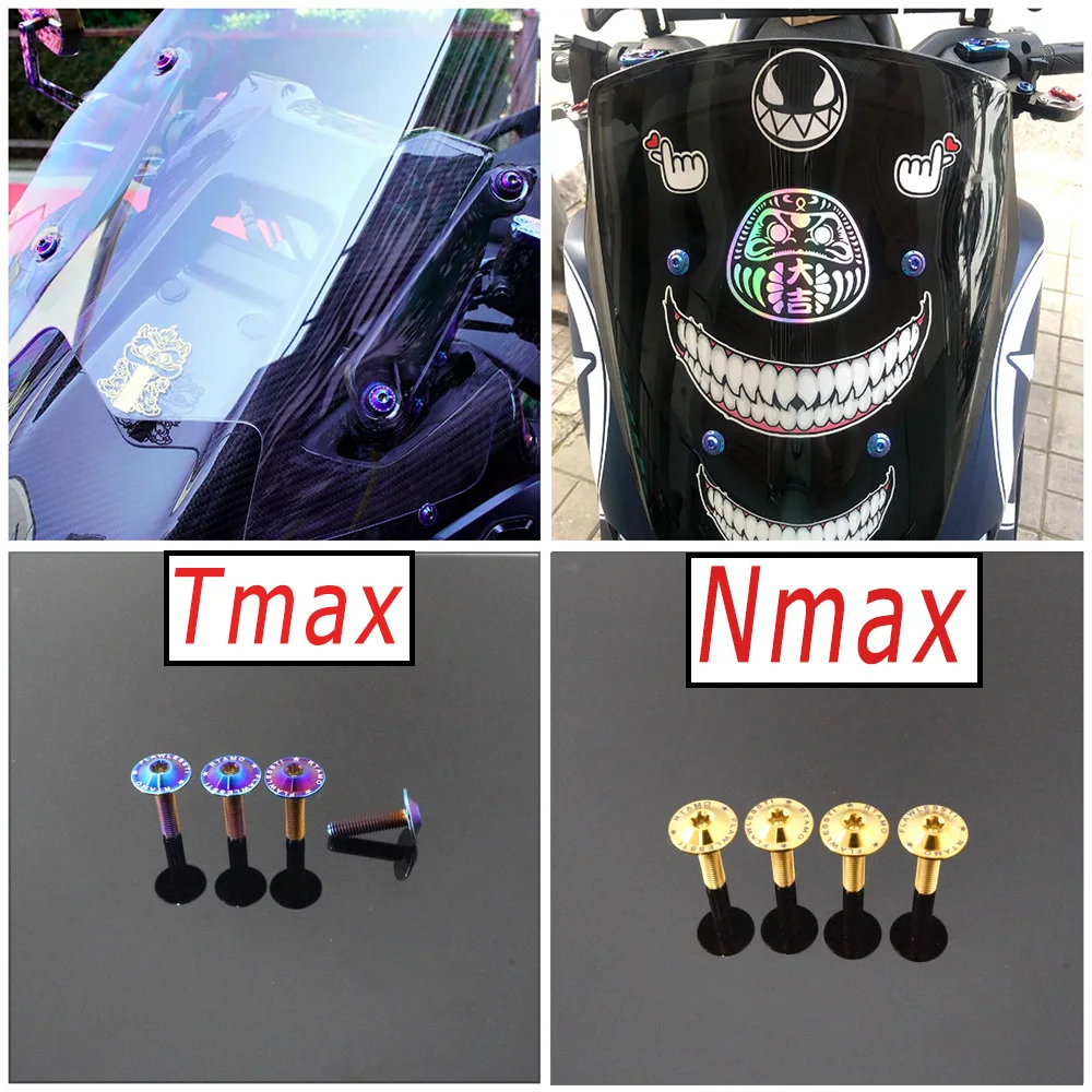 FLAWLESSTI Gr5 Titanium Bolt Windshield Bolt Fro Tmax 560 Nmax 155