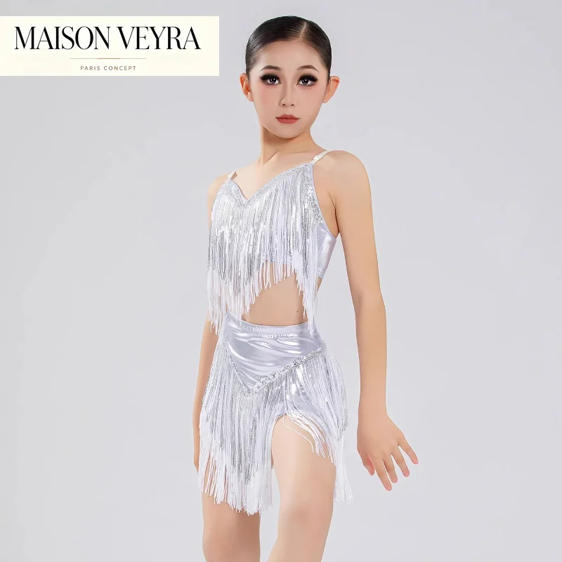 2026-new-children's-latin-dance-costume-high-end-tassel-performance-dress-strap-training-sleeveless-dress