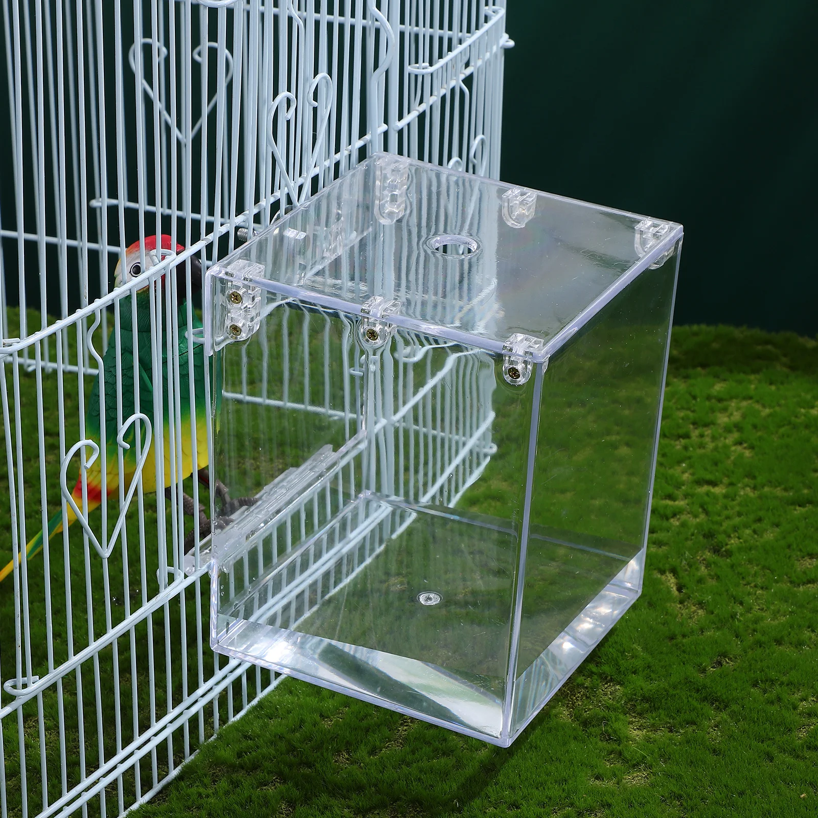 

Hanging Bird Bath Box Acrylic Birdcage Bath Shower Parakeet Cockatiel Small Birds Indoor Bird Accessories Parrot Bathtub