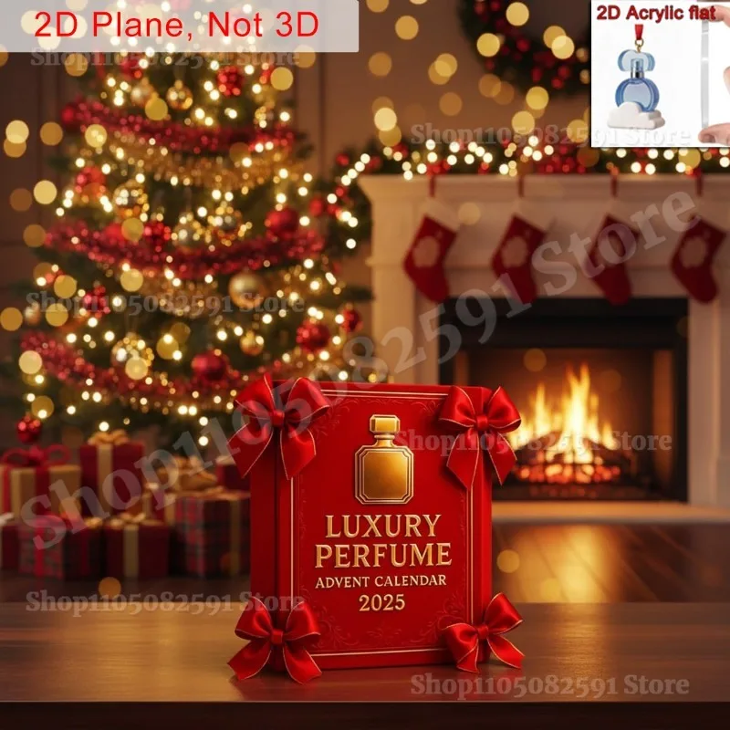 عطر فاخر تقويم القدوم 24 يوما العد التنازلي التقويم صندوق أعمى 2D الاكريليك قلادة هدايا عيد الميلاد باستثناء سائل العطور #3
