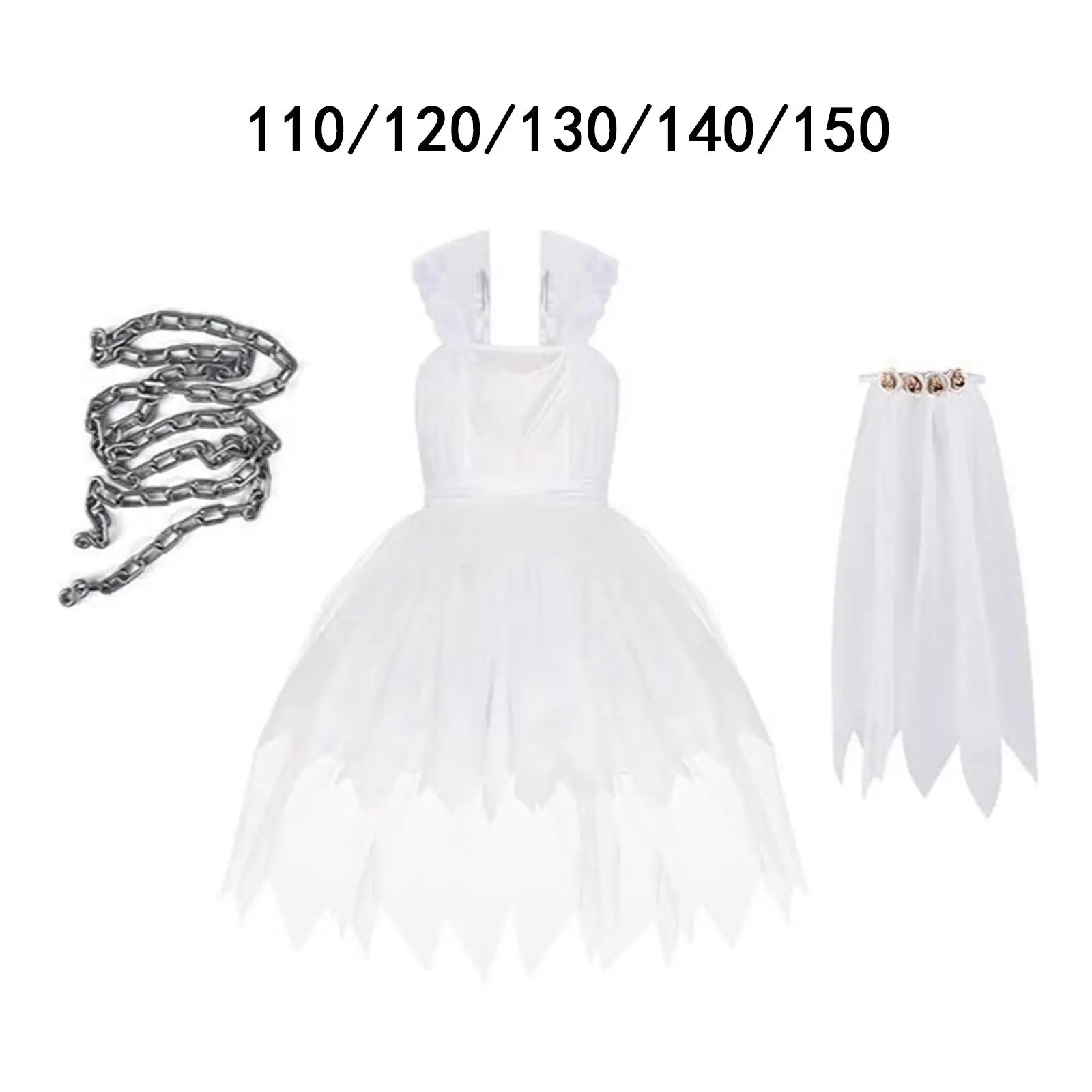 女の子用ハロウィン花嫁コスチューム、ロールプレイテーマパーティードレスアップ