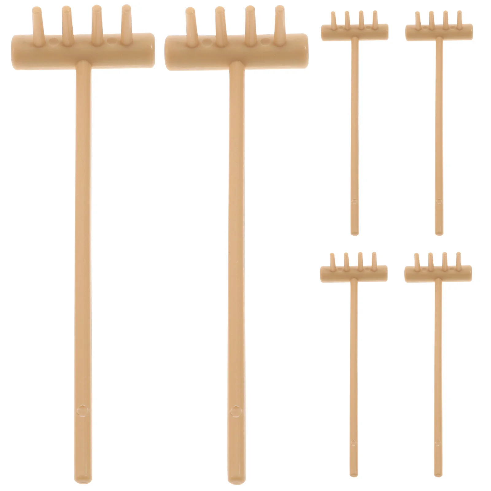 Mini rastrillos Zen, caja de arena en miniatura, rastrillos pequeños, herramientas ligeras para jardín de arena, rastrillo de caja de arena de relajación DIY, 6 uds.