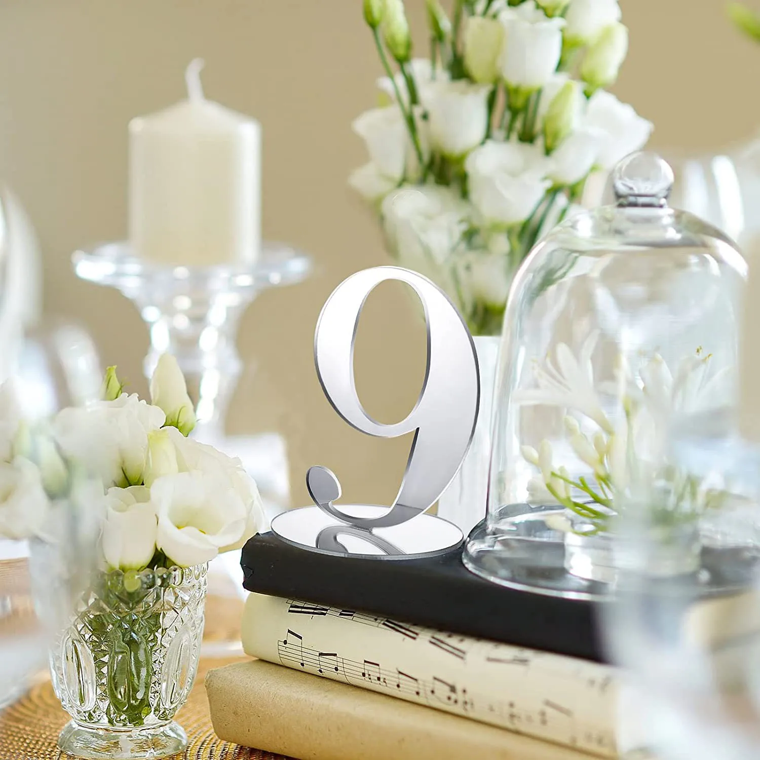 

Table Numbers Wedding Table Numbers Acrylic Table Numbers for Wedding Table Numbers Stands for Wedding (Silver)