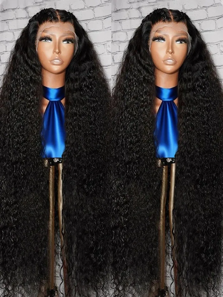 

30 40 Inch Human Hair Wig Brazilian Water Wave 7x5 Glueless Wig 13x4 13x6 HD Lace Frontal Deep Wave Wig Human Hair Natural Black