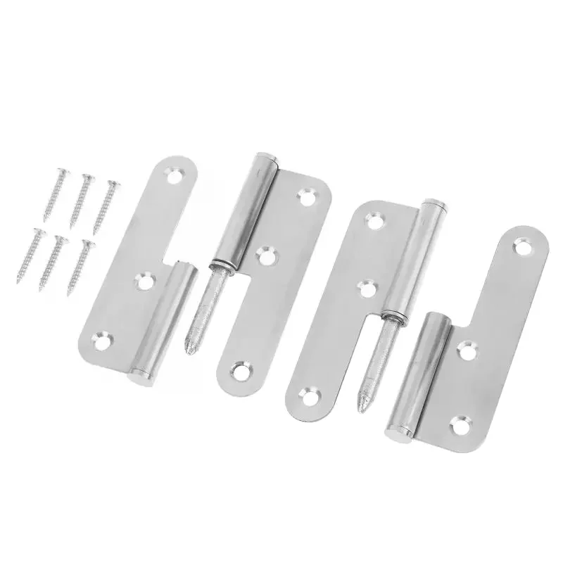 4 Inch Thick Stainless Steel Round Corner Detachable Hinge Bedroom Wardrobe Room Door Fireproof Flat Hinge