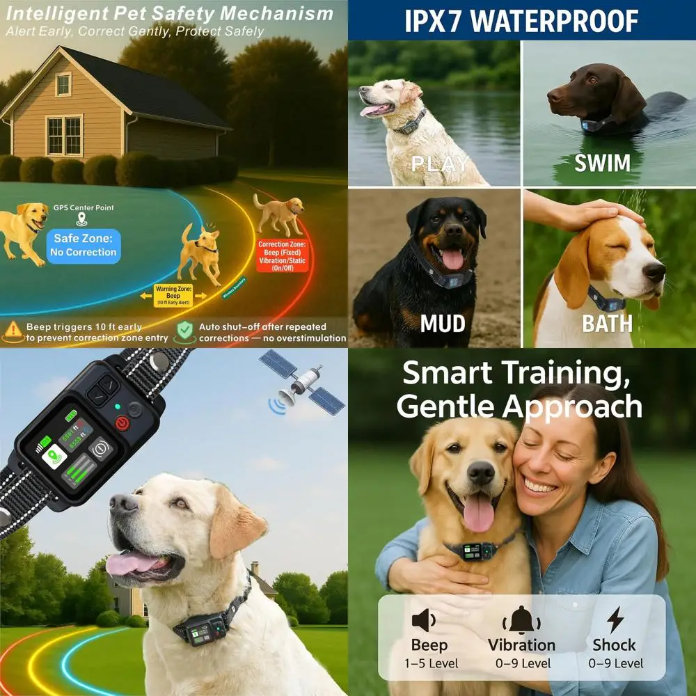 

Беспроводной электрический забор для собак с GPS — круглая беспроводная система забора для собак с ранним предупреждением, звуковым сигналом и автоматической защитой, Quick-C