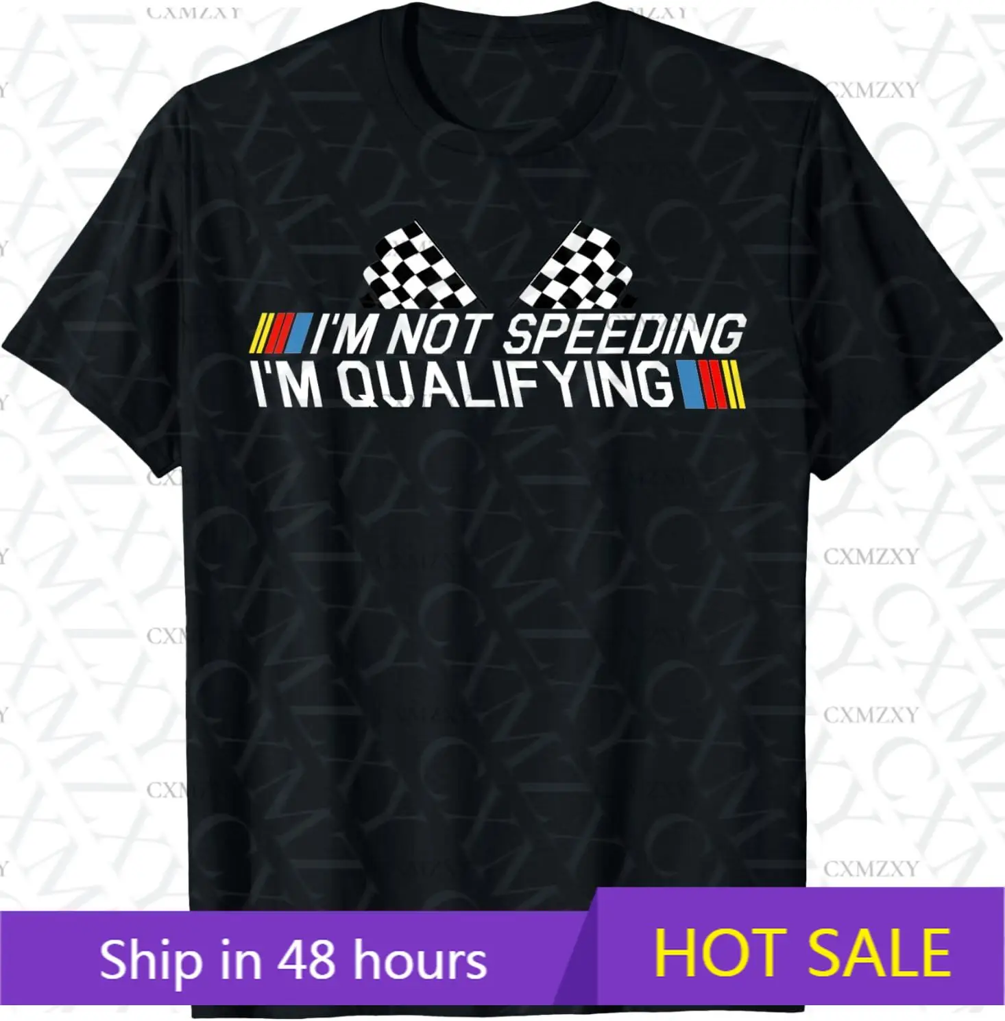 

Im Not Speeding Im Qualifying Track Father's Day 100% Cotton Short sleeved T-shirt