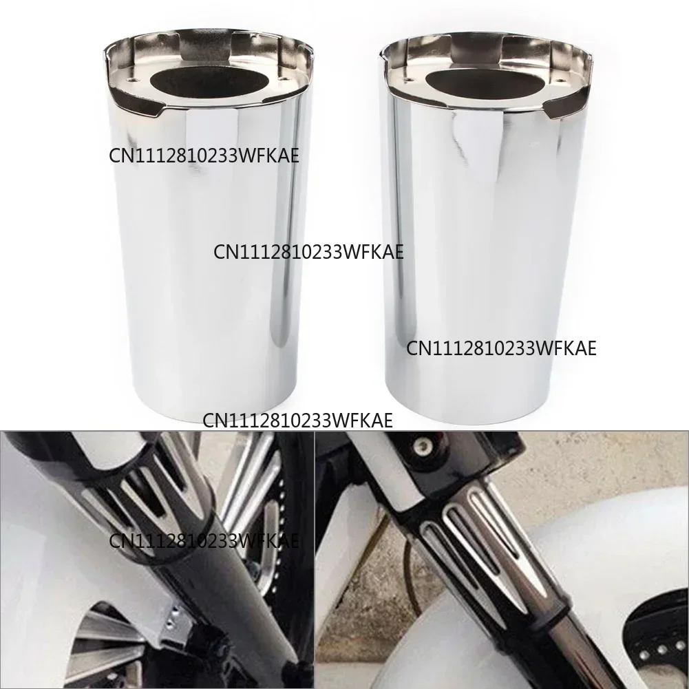 1Pair Chrome Motorcycle Front Fork Slider Covers for Harley Touring Electra Street Tri Glide 2014 2015 2016 2017 2018 2019 2020