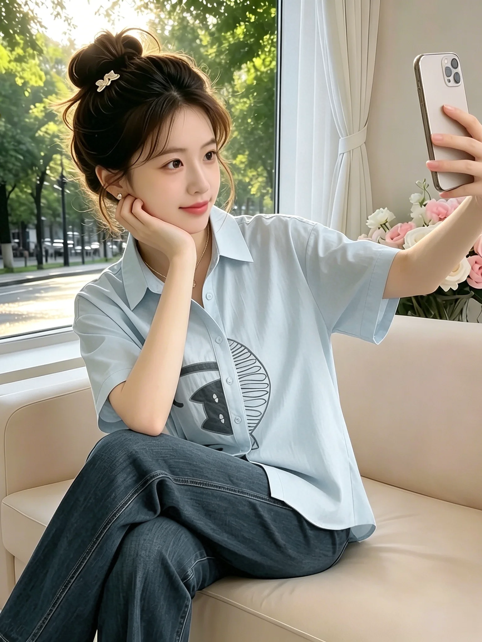 독특하고 세련된 캐주얼 셔츠, 다용도로 활용 가능한 통 - Embroidery Unique Design 리뷰 및 가격