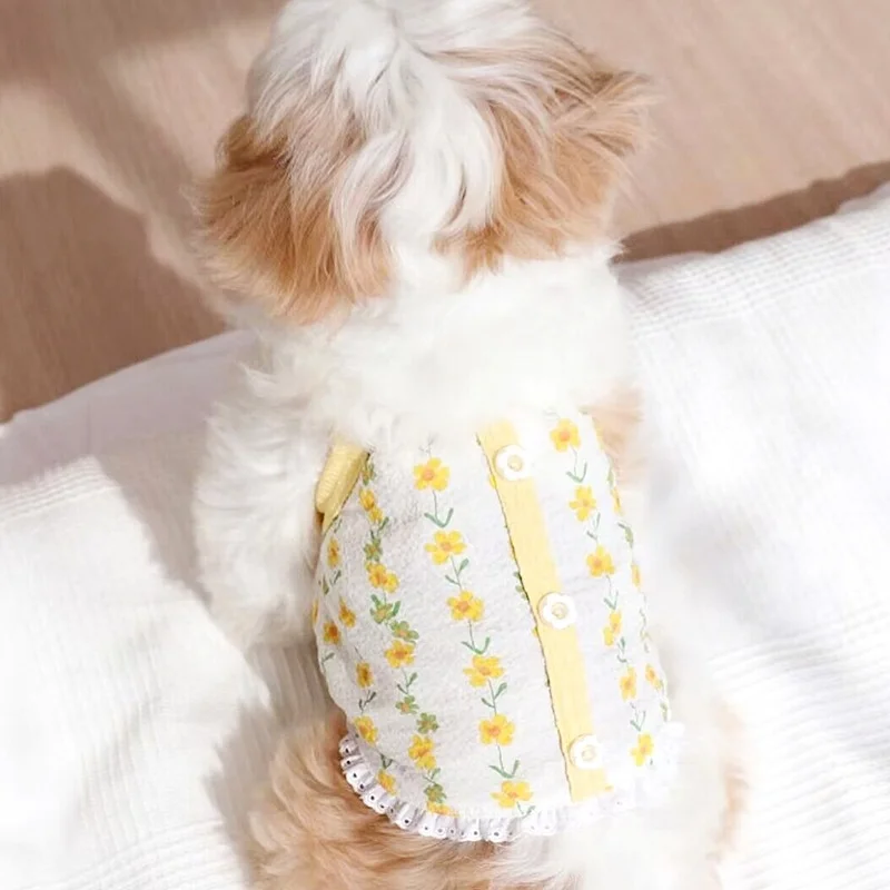 Luxury Dog Clothes Summer Suspender Dog Skirt Cute Print Puppy Princess Dress Sweet Cat Dress Pet Costumes Chihuahua Pet Clothes