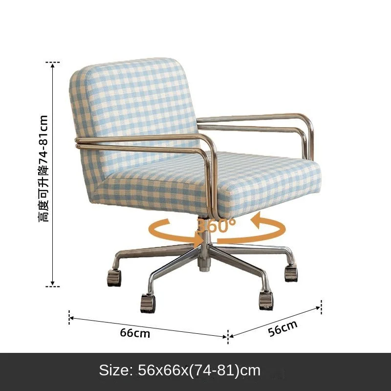 Home Comfort Computer Chair Sediary Office Desk Chair Lifting Rotating Function Study Chair with Backrest for Ergonomic Support