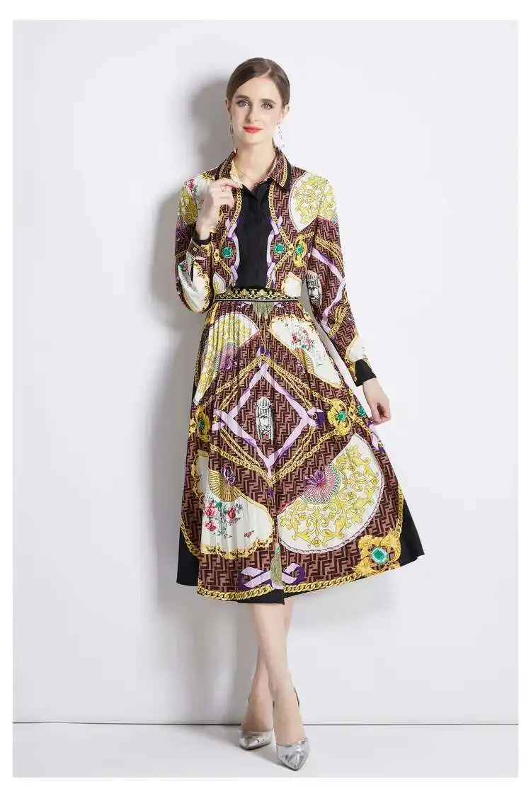 Sicilian Rose Autumn Dress Suit Women\'s Two Piece Suit Lace Ruffle Long Sleeve Shirts + Floral Short Skirt 2pcs Sets Outfit