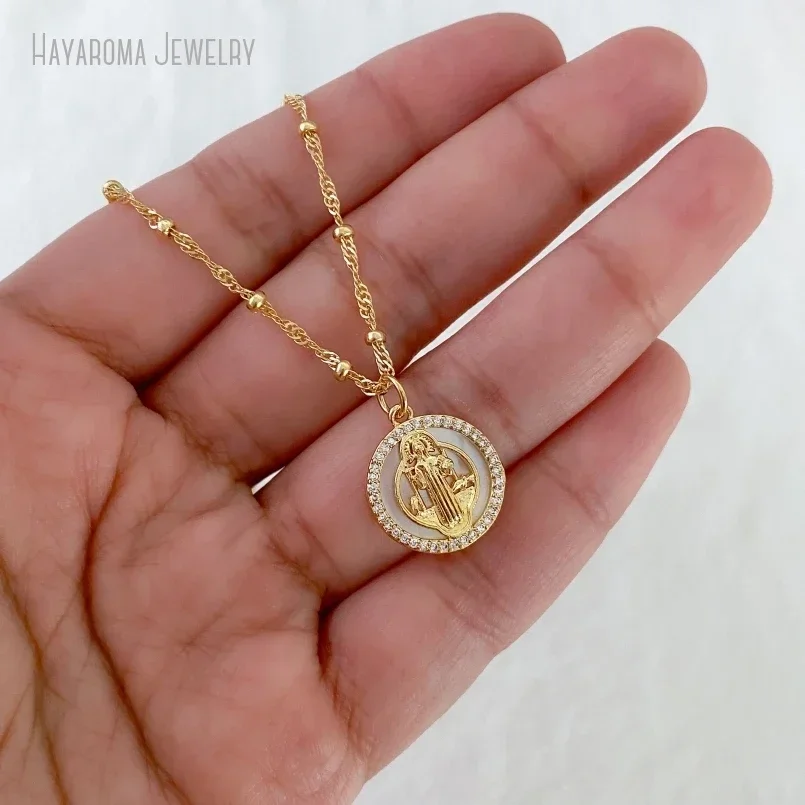 10 قطع سانت بنديكت وسام قلادة الدينية الكاثوليكية أم اللؤلؤ سان بينيتو أبد المجوهرات