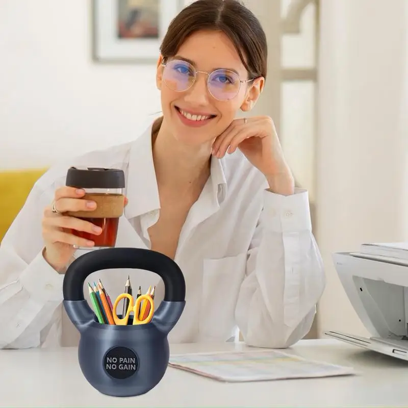 حامل قلم للمكتب، حامل تخزين القلم الرصاص، أكواب منظمة، ملحقات مكتبية ممتعة للنساء والرجال والكبار وعشاق اللياقة البدنية