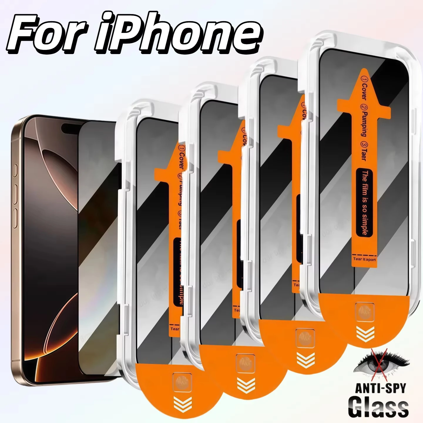 

4PCS No Bubble Easy Fit Anti-Spy & HD Tempered Glass For iPhone 17 Pro Max 17 17 Pro 17 Air Anti-Scratch Screen Protector Film
