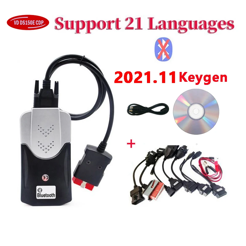 2023 Newest 2021.11 Keygen NEW VCI Bluetooth Tnesf Delphis Orpdc VD Ds150e CDP Car/Truck Diagnostic Tool Automotive Obd2 Scanner