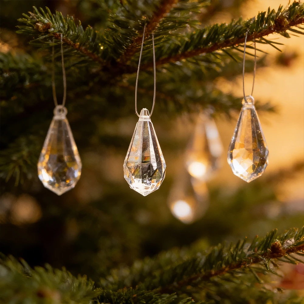 Teardrop Shape Crystal Chandelier Prism Ornament for Christmas Tree Wedding Party Home Decor Supply Wholesale
