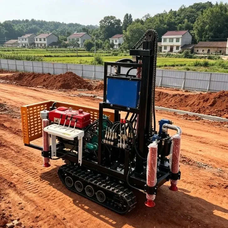 Customized 22-25 HP Diesel Crawler Hydraulic Water Well Drilling Rig for Rural Courtyard Water Supply