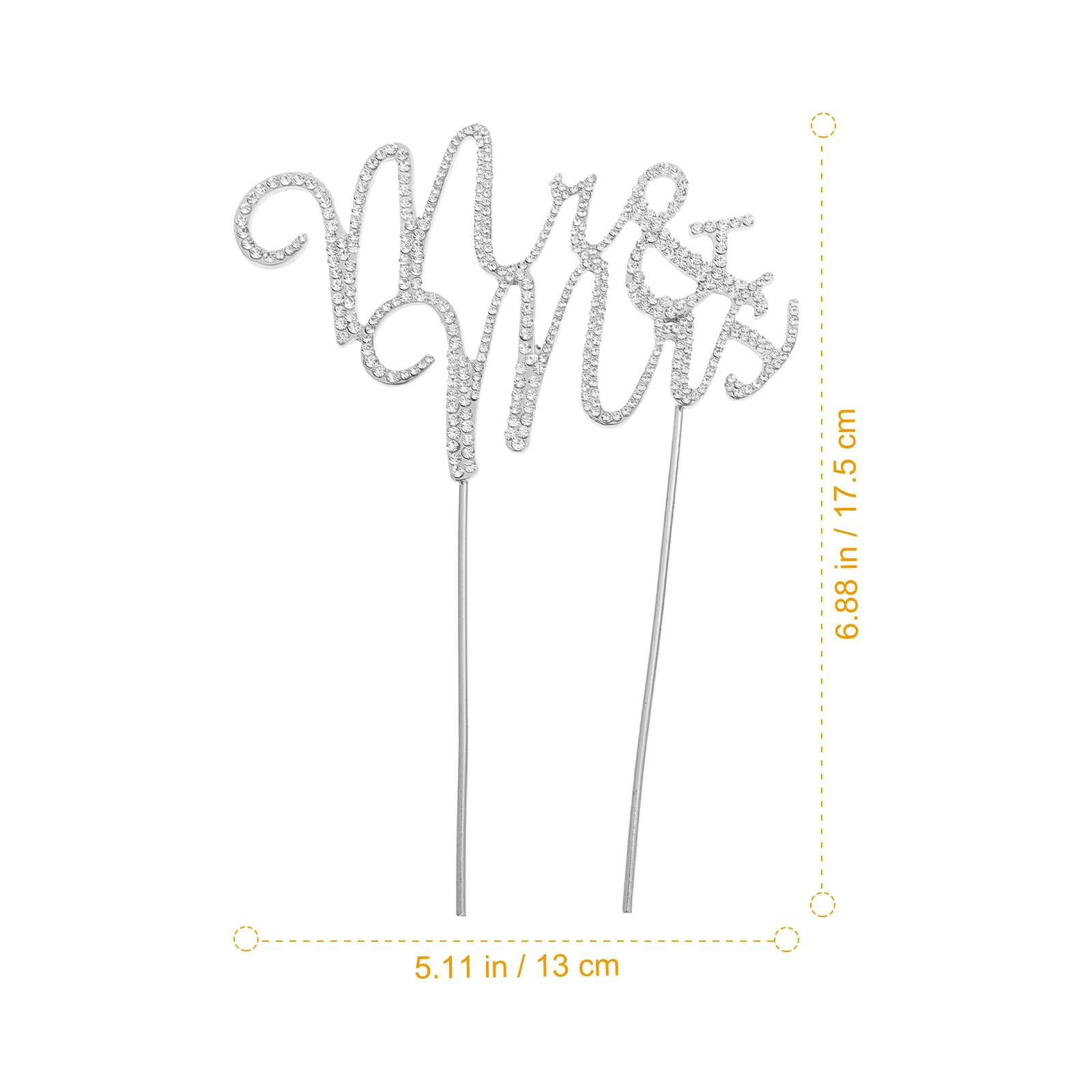 

1pcs Romantic Wedding Cake Inserting Toppers Alloy Rhinestone Cupcake Topper Engagement Anniversary Dessert Baking Adorn Mr Mrs