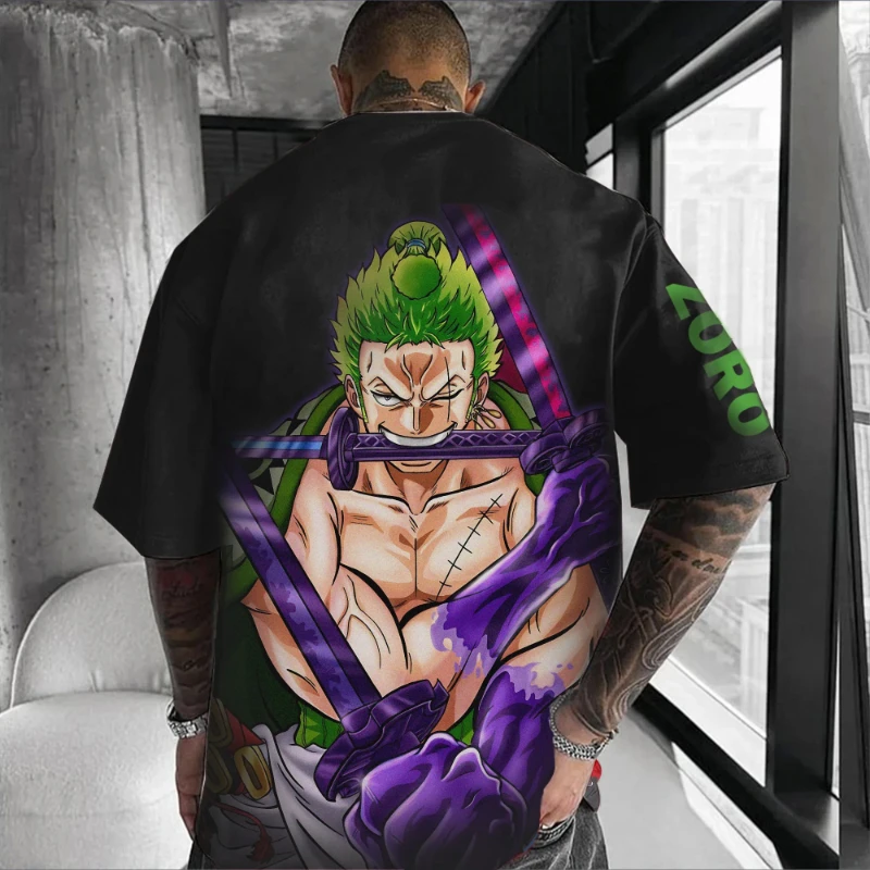 25/26 Latest Hot Summer Anime Fans Dragon Ball One Piece Demon Slayer Naruto 3D Printed Large Trendy Men's Street Men's T-shirt