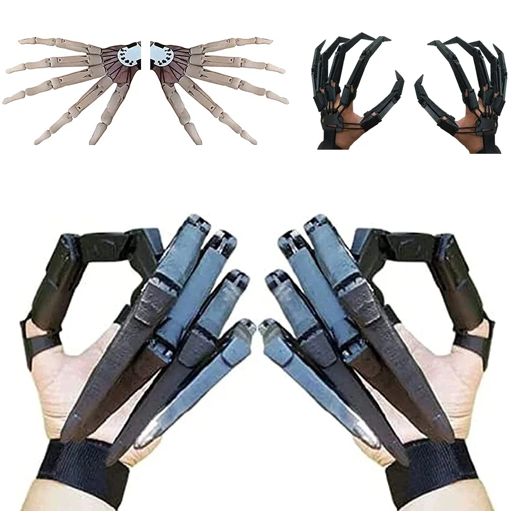 Articulated Hand Fingers Halloween Finger Gloves with Flexible Joint Halloween Party Dress Cosplay Costume Decoration Horrible