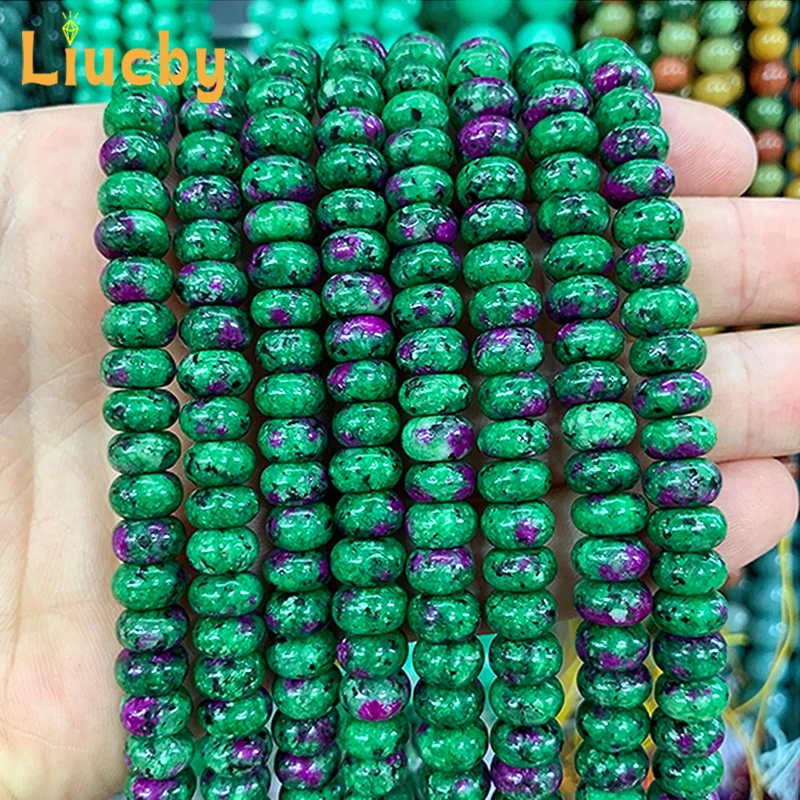 New models Natural Stone epidote Abacus spacer beads For Jewelry Making DIY Hoop earrings Ear Studs Space Bracelet 15\