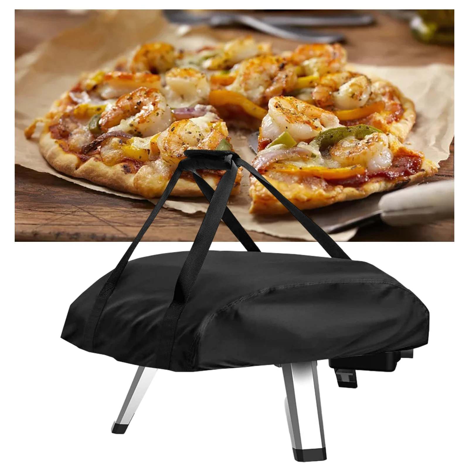 16 Camping Pizza Ofen Abdeckung mit 2 Einstellbare Gurtband Oxford Stoff Befestigung Pizza Ofen Acces Schutz für Camping