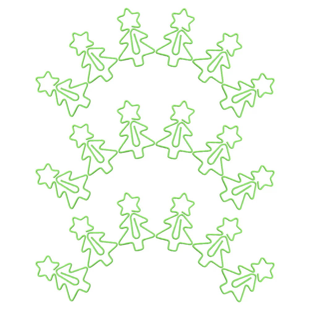 30 Buah Penjepit Kertas Pohon Natal Klip Kertas Lucu Penanda Klip Kertas Logam Penjepit Kertas Pohon Natal Dekoratif untuk Memo Marki
