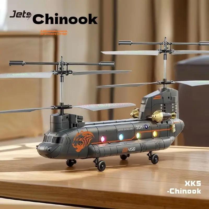 Rhsky Chinook Helicóptero de Controle Remoto Simulação Americana Quadcopter Transporte Pesado Drone de Combate Armado Brinquedo Presente