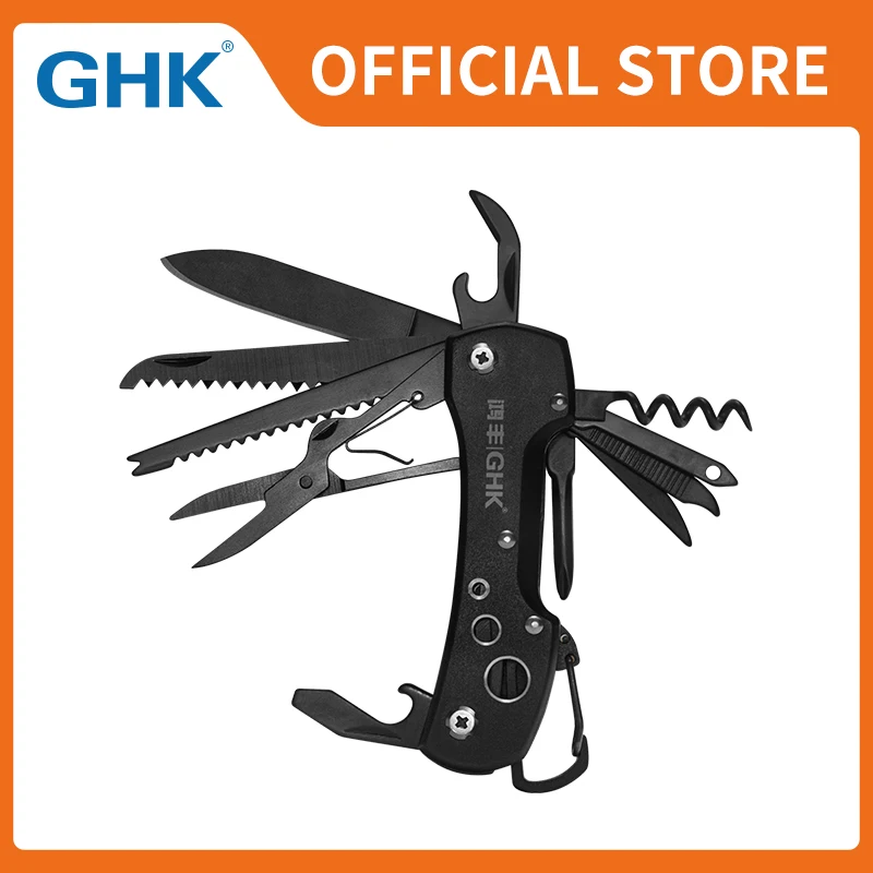 

GHK Official Black Oxide Finish Stainless Steel Swiss Pocket Knives with Aluminium Handle