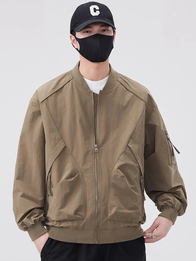 

Loose Baseball Jacket Men's Spring Autumn 2025 New Retro American Sle Men's Baseball Trendy Brand Workwear Top Flight Clothing