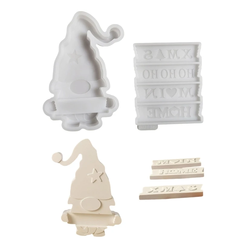 Christmas Desk Ornament Mould Silicone Mold for Santa Figurine Decoration Gypsum Molds Jewelry Making Supplies