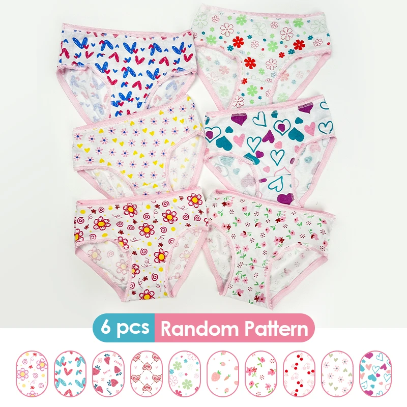 

6Pc/Lot Cotton Panties Girls Kids Short Briefs Child Underwear Child Cartoon Shorts Underpants Children Girl Panties Cute Summer