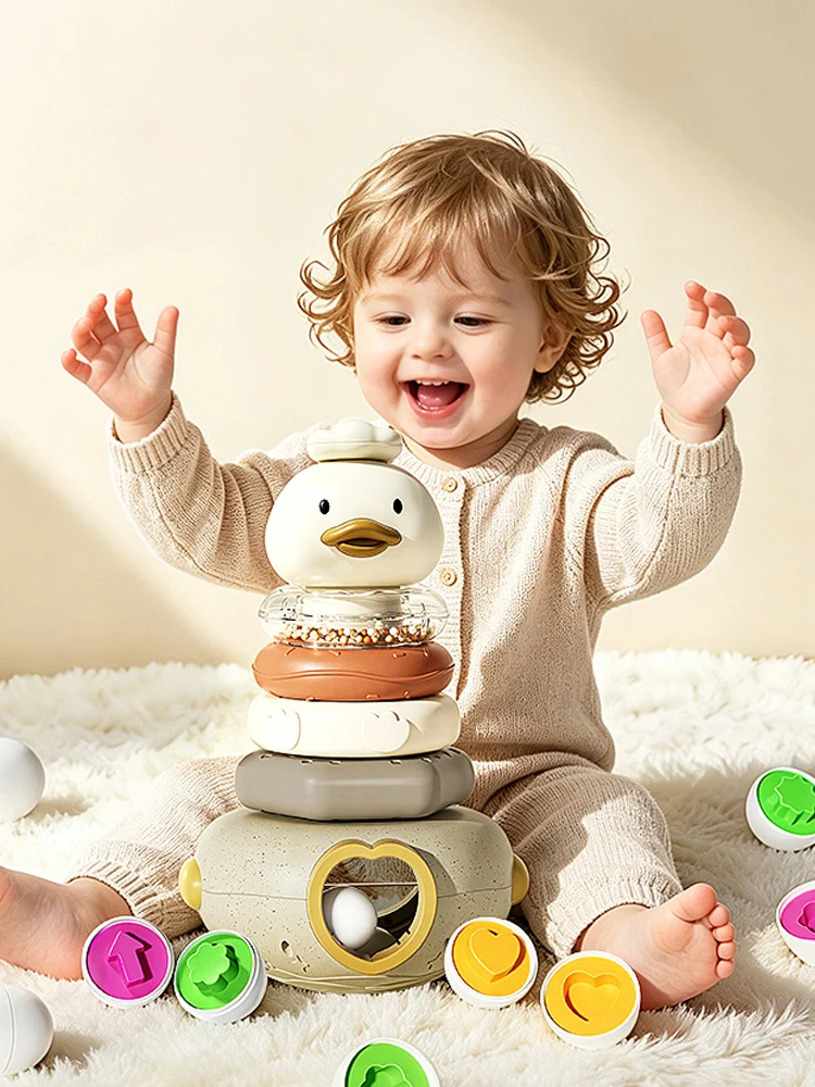 Montessori Baby Stacking Toys Sensory Educational Fine Motor Skills Blocks Sorters Developmental Toys for Babies 3 Year Old