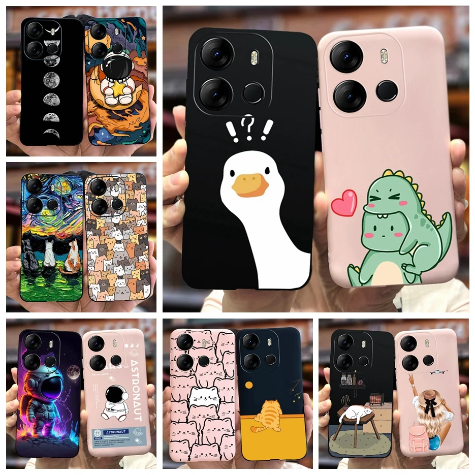 For Tecno Spark Go 2023 Case BF7n Cute Cartoon Painted Back Cover Soft Silicone Phone Case For Tecno Spark Go 2023 Fundas Bumper