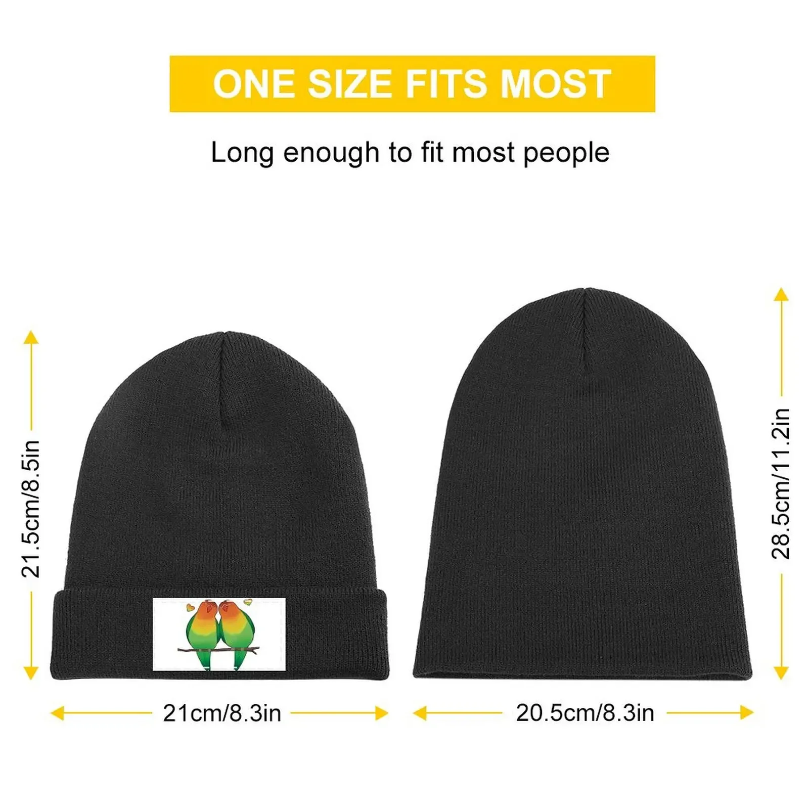 Mango Lovebirds Knitted Cap Vintage Streetwear Girl Men's