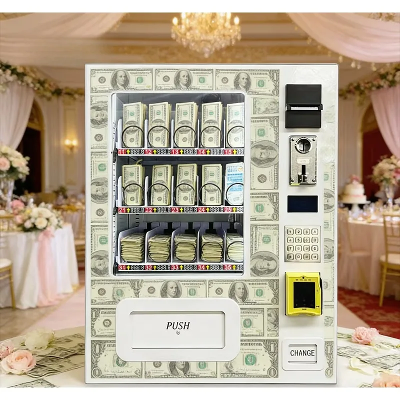 Custom Hotel Banquet Tabletop Cash Vending Machine Multi Layers Dollar Bill Dispenser With Change Function