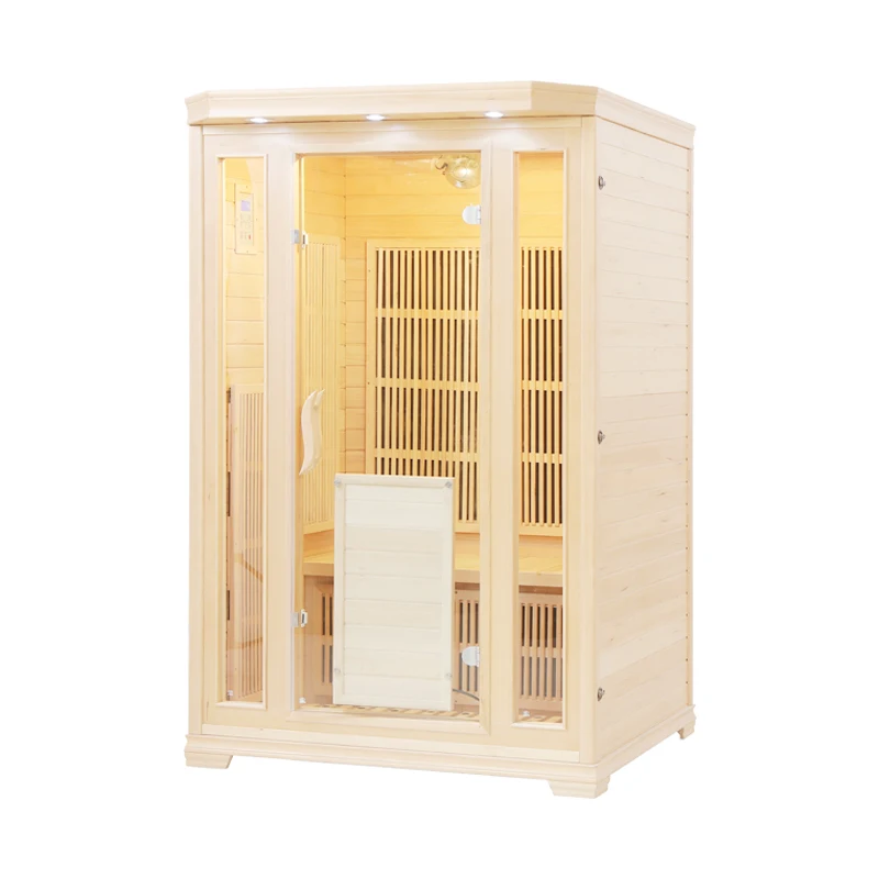 Home Relax 1-2 Person Far Infrared Sauna Room Factory Supply Pure Wood