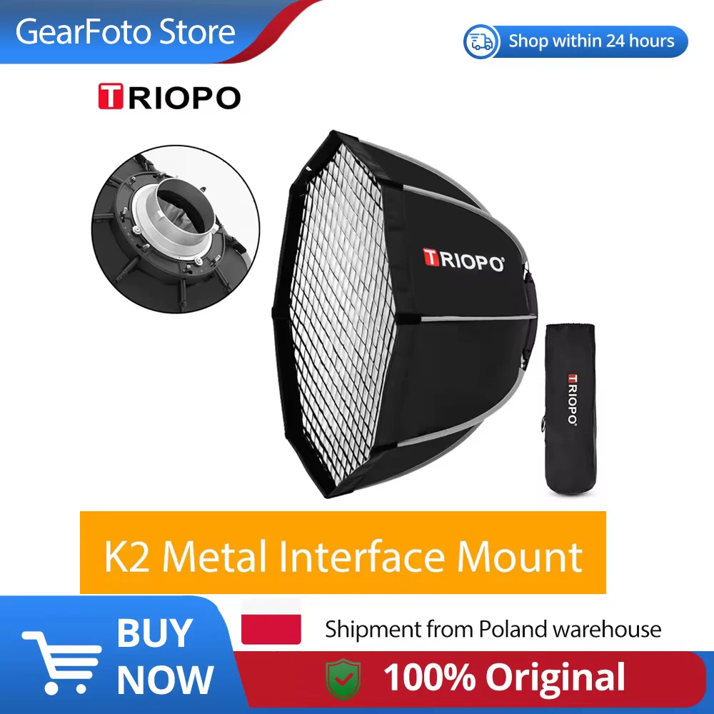 Triopo K2 55cm 65cm 90cm 120cm snelkoppeling Bowens-bevestiging octabox softbox + honingraat raster buiten softbox voor flitser
