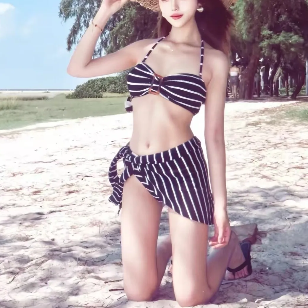 

Купальник-бикини с высокой талией и лямкой через шею, комплект из двух частей для женщин, в богемном стиле, сексуальный, с эффектом пуш-ап, с утягивающим эффектом, с праздничным принтом