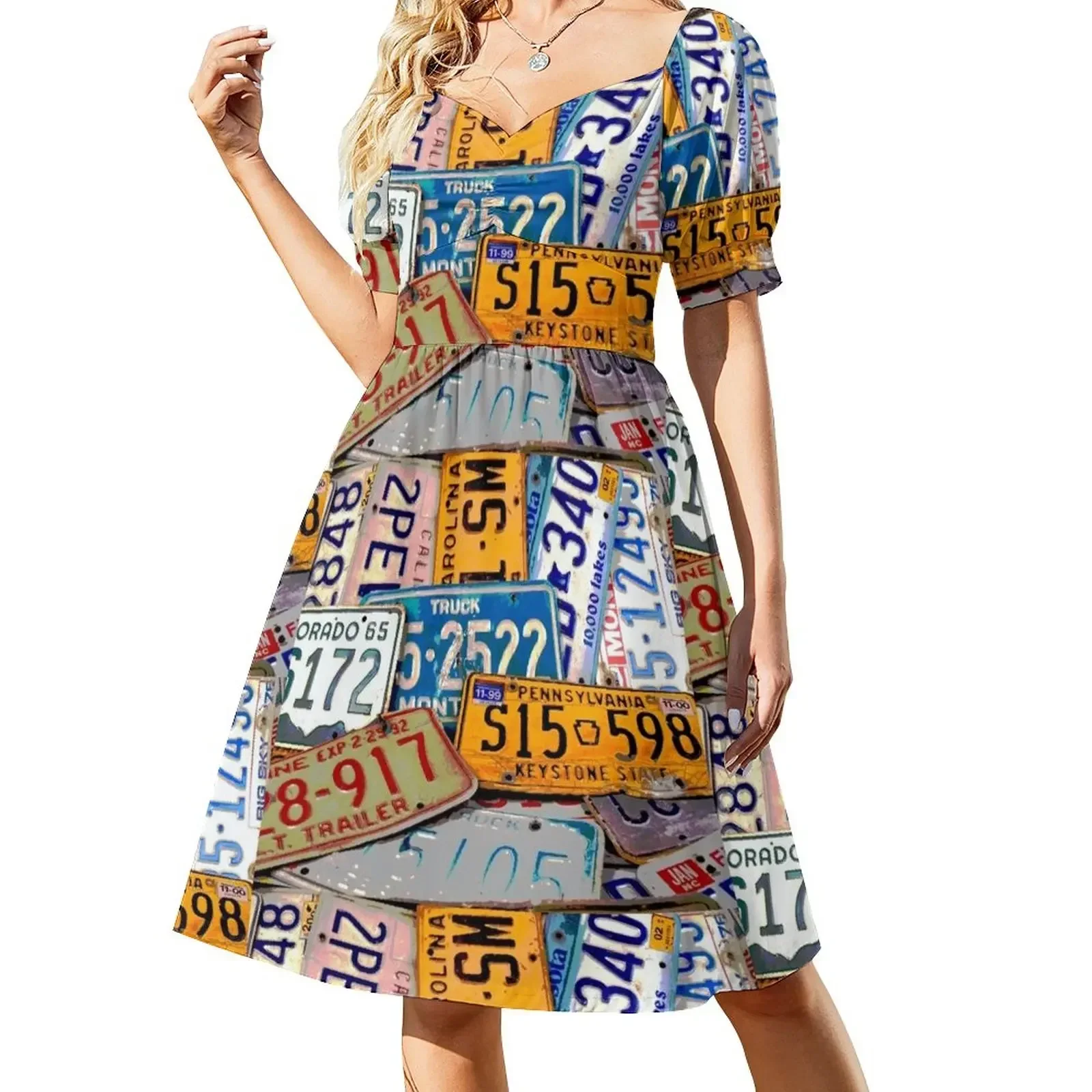 

License Plate Poster Sleeveless Dress beach outfits for women luxury woman party dress Dress