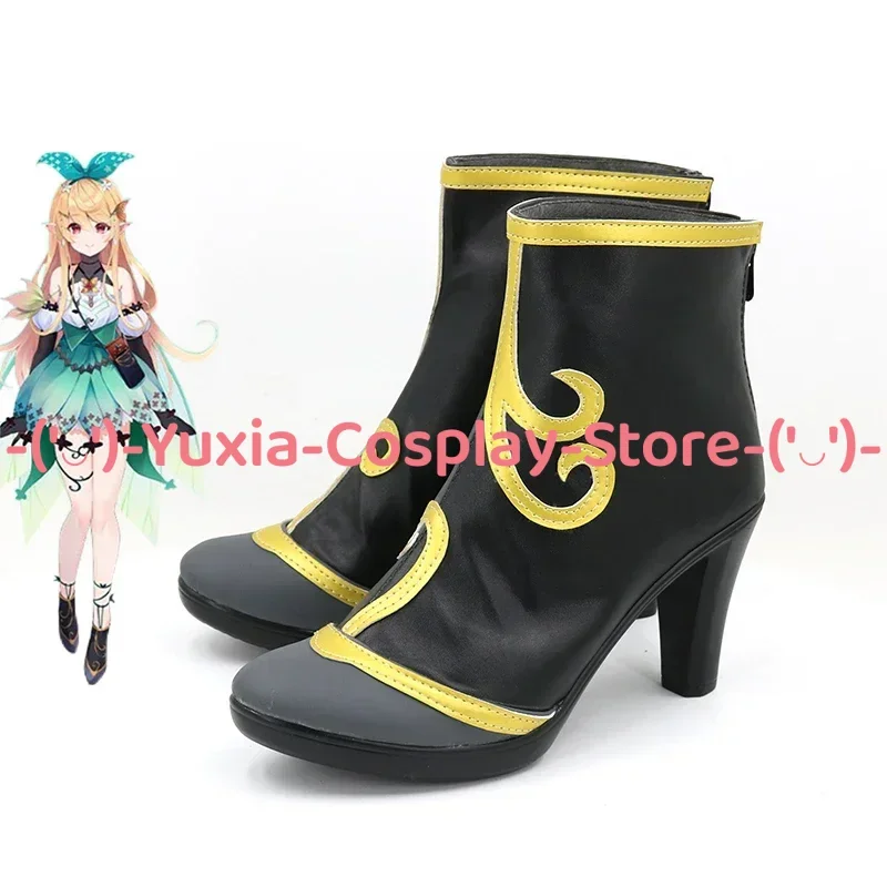 Yuxiacosplay! Nijisanji EN Pomu Rainpuff Cosplay Schoenen Anime Karakter Prop PU Lederen Laarzen Halloween Carnaval Feestkostuum