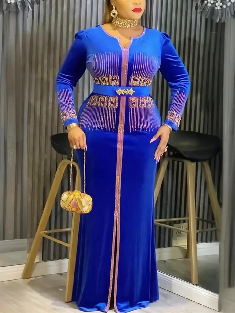

Plus Size African Party Dresses for Women 2026 New Fashion Dashiki Ankara Velvet Wedding Gowns Elegant Turkey Muslim Maxi Dress