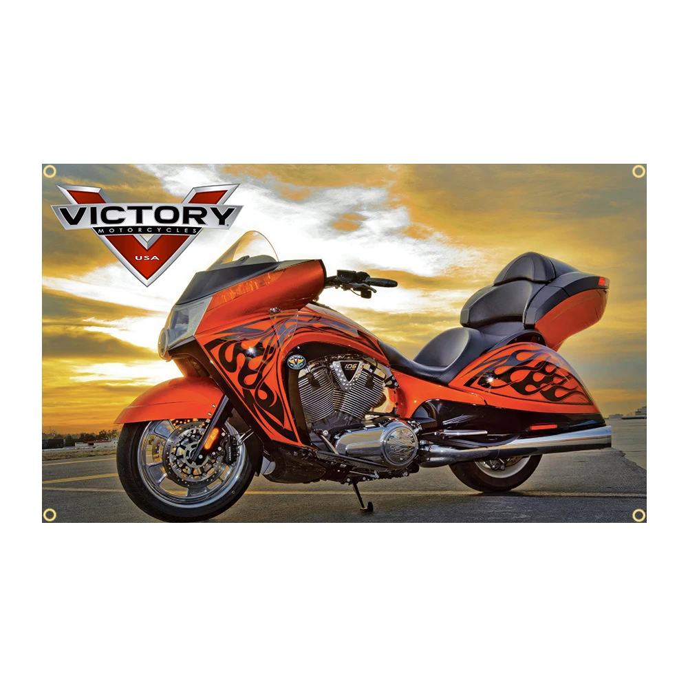 90x150cm Victorys Motorcycles Racing Flag Polyester Printed Decoration Banner Tapestry Jemony